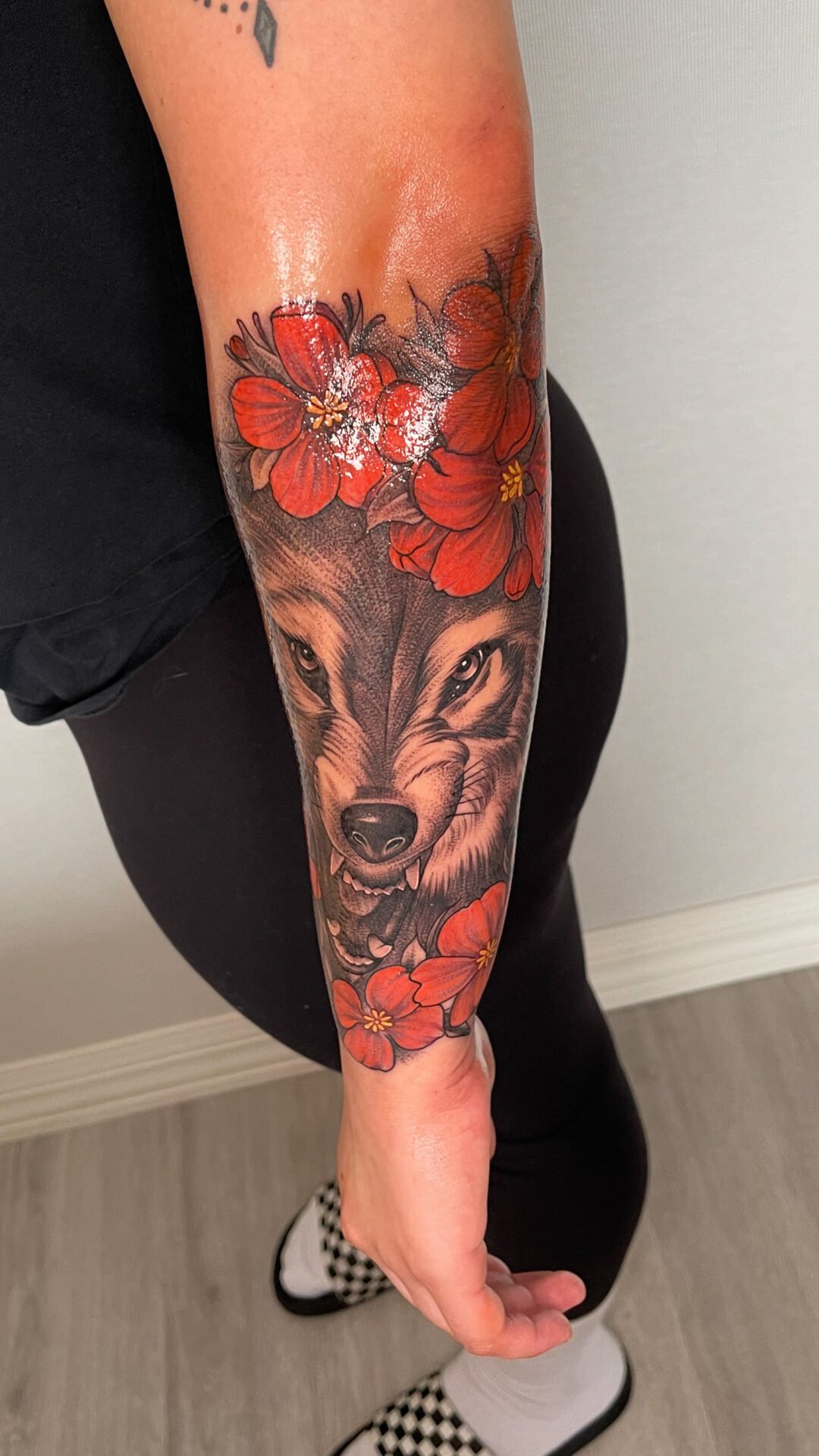 Floral angry wolf